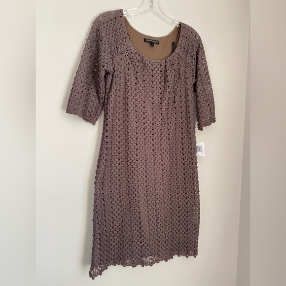 NWT Chris McLaughlin Purple Crochet Pullover Dress Size 6 - Picture 2 of 8